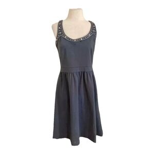 CYNTHIA‎ ROWLEY Dress Size Medium Gray Tank Sleeveless Studs Cottagecore